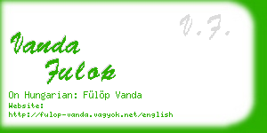 vanda fulop business card